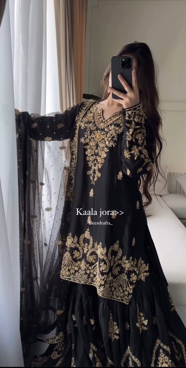 The Cinematic Black Zari Ensemble